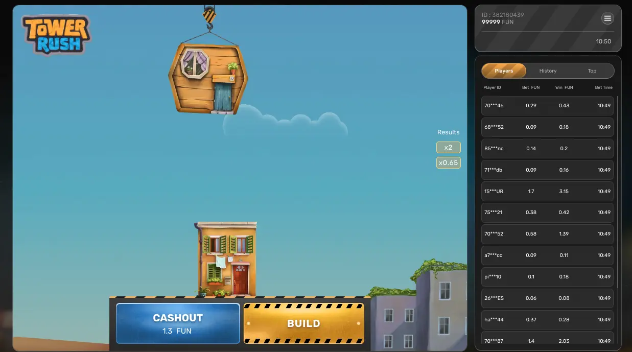 Tower Rush 1xbet