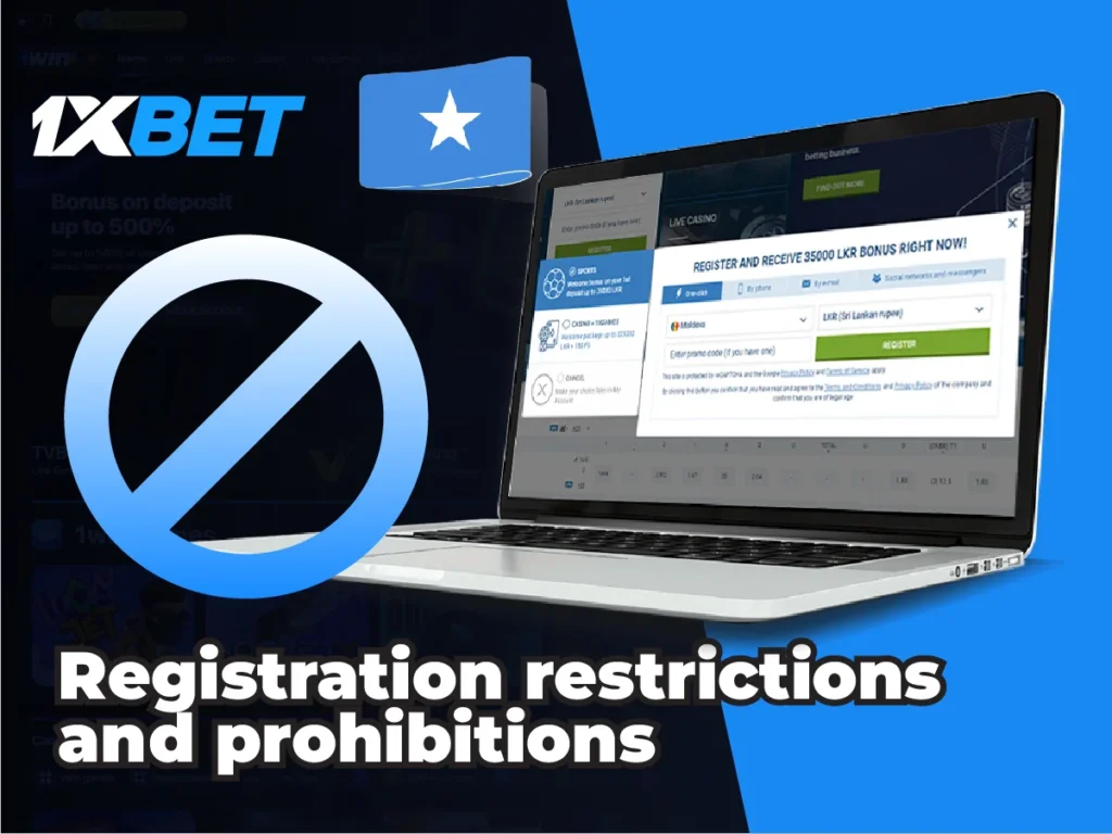 1xBet registration restrictions and prohibitions
